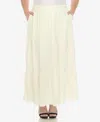 White Mark Women's Pleated Tiered Maxi Skirt In Champagne