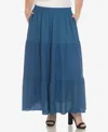 White Mark Women's Pleated Tiered Maxi Skirt In Royal