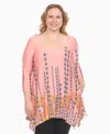 White Mark Plus Size Printed Flowy Hem Swing Top