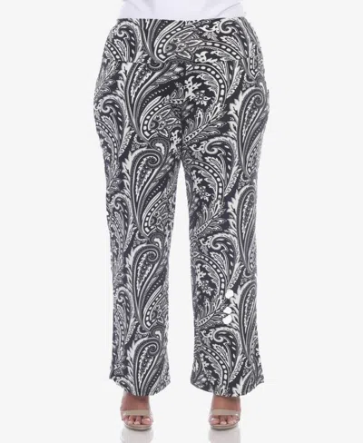 White Mark Plus Size Printed Wide Leg Palazzo Pants In Multi
