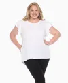 White Mark Plus Size Ruffled Sleeve Solid Top In Silver