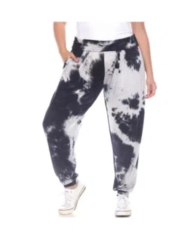 White Mark Plus Size Tie Dye Harem Pants In Black
