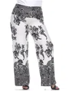 White Mark Women's Plus Size Floral Paisley Printed Palazzo Pants In Multi
