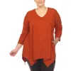 White Mark Plus Womens Empire Waist Pockets Pullover Top In Multi