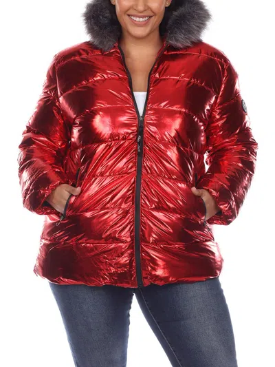 WHITE MARK PLUS WOMENS FAUX FUR COLD WEATHER PUFFER JACKET