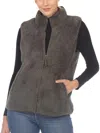 White Mark Plus Womens Faux Fur Warm Outerwear Vest In Green