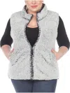 WHITE MARK PLUS WOMENS FAUX FUR WARM OUTERWEAR VEST