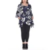 White Mark Plus Size Blanche Tunic Top In Multi