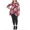 White Mark Plus Size Blanche Tunic Top In Red