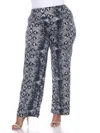 White Mark Womens Fold-over Waist Polyester Wide Leg Pants In Grey