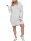 White Mark Plus Size Hoodie Sweatshirt Dress In Grey