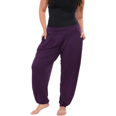 White Mark Plus Womens Knit Pull On Jogger Pants In Purple