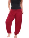 White Mark Plus Harem Pants In Red