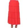 White Mark Plus Womens Knit Tiered Maxi Skirt In Red
