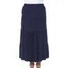 White Mark Plus Womens Knit Tiered Maxi Skirt In Blue