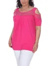 White Mark Plus Size Bexley Tunic Top In Pink
