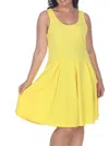 White Mark Plus Size Crystal Dress In Yellow