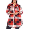 White Mark Plus Size Plaid Tunic Shirt In Red