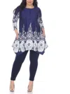 White Mark Plus Size Dulce Tunic Top In Multi