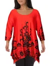 White Mark Plus Size Yanette Tunic Top In Multi
