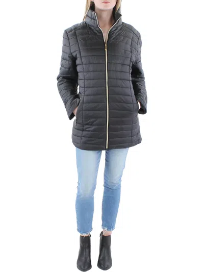 White Mark Plus Womens Quilted Cold Weather Puffer Jacket In Grey