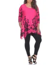 White Mark Plus Yanette Tunic Top In Multi