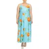 White Mark Plus Womens Side Slit Long Maxi Dress In Blue