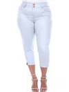 White Mark Plus Size Capri Jeans In Blue