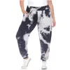 White Mark Plus Womens Tie-dye Pull On Jogger Pants In Black