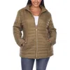 White Mark Plus Womens Warm Winter Puffer Jacket In Multi