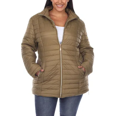 White Mark Plus Womens Warm Winter Puffer Jacket In Multi