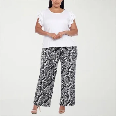 White Mark Ruffle 2-pc. Pant Set-plus In White