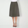 White Mark 'saya' Flare Skirt In Green