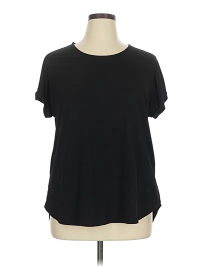 Pre-owned White Mark Short Sleeve Top Black Crew Neck Tops