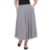White Mark Tasmin Womens Plus Stretch Fabric Mid Rise Midi Flared Skirt In Gray