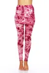 White Mark Tie Dye Skirted Leggings In Burgundy In White