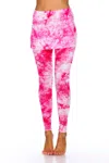White Mark Tie Dye Skirted Leggings In Pink In Pink