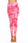 White Mark Tie Dye Skirted Leggings In Red In Red