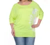 White Mark Tie Dye Tunic Top - Plus In Lime Green In Multi