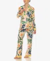 White Mark Women's 2 Pc. Wildflower Print Pajama Set In Pink