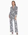 White Mark Women's 2-piece Floral Print Tunic Top And Pants Set