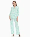 White Mark Women's 2-piece Floral Print Tunic Top And Pants Set