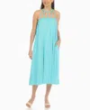 White Mark Women's Braided Strap Midi Dress In Blue Aqua