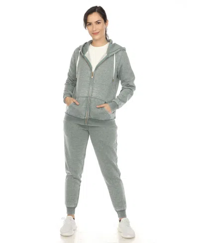 White Mark Women's Burnout Jogger Set In Green