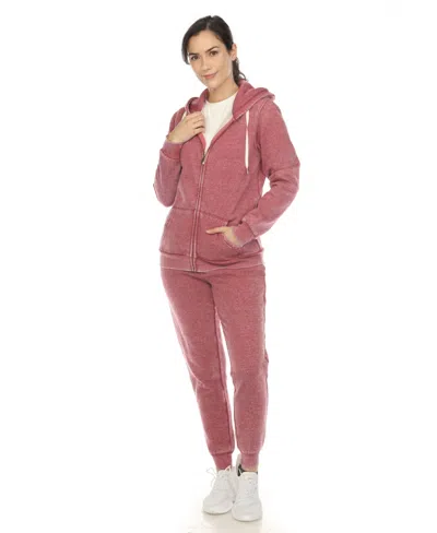 White Mark Women's Burnout Jogger Set In Lilac