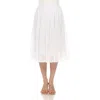 White Mark Women's Chiffon Pleated Midi Skirt In White