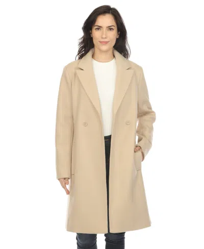 White Mark Women's Classic Walker Coat In Beige