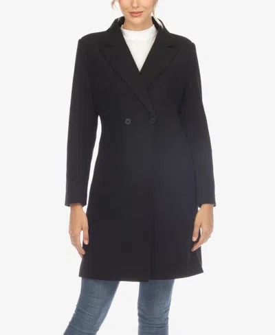 White Mark Women's Classic Walker Coat In Black