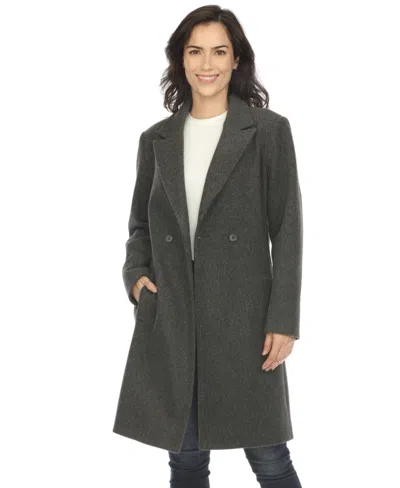 White Mark Women's Classic Walker Coat In Charcoal