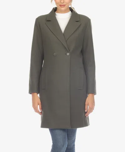 White Mark Women's Classic Walker Coat In Olive